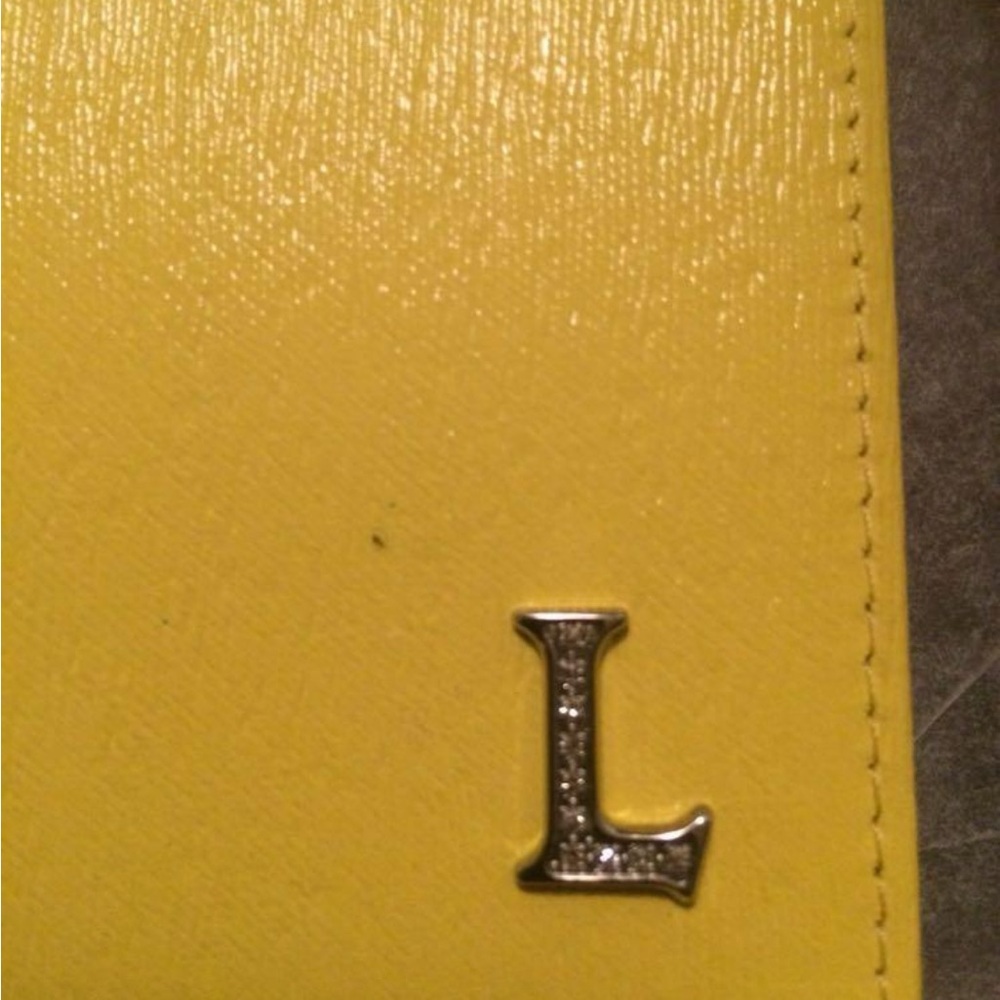 Lancaster yellow card holder with diamonds NEW!